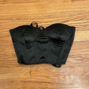 NEVER WORN- black silk corset top